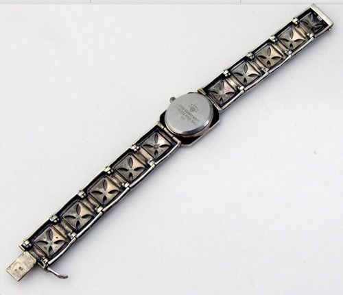 Ladies Tank Watch Japanese Quartz Marcasite Bracelet Sterling Silver - Picture 4 of 6