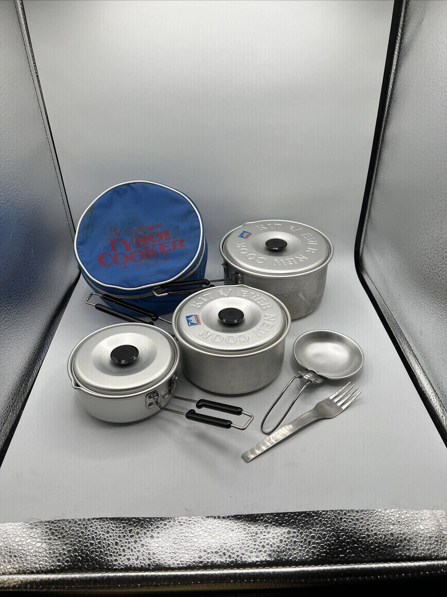 Set De Cuisine Camping EverNew 5 Pièces Inoxydable - Casseroles Et Tasse Gigognes - Japon