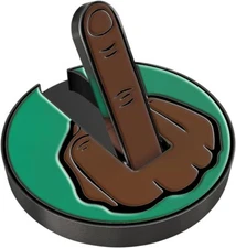 Middle Finger Golf Ball Marker with Magnetic Hat Clip Dark Tan