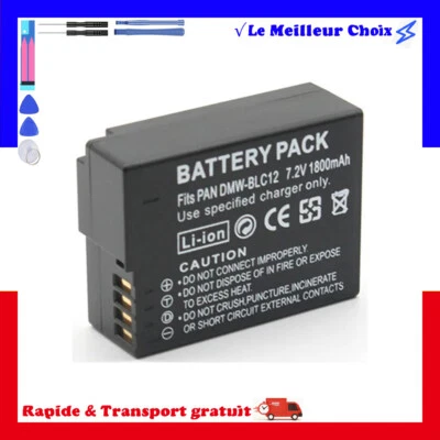 Batterie 1800mAh type BP-DC12 BP-51 DMW-BLC12 Pour Panasonic LUMIX LEICA