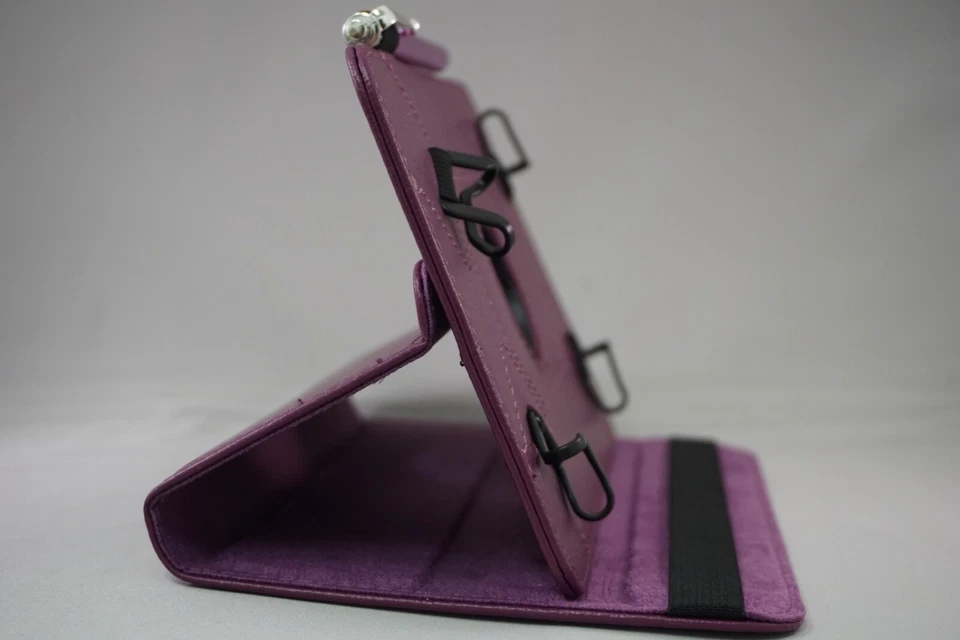 8" PURPLE ACP Tablet Case Cover Folio - with Stylus and (2) Hardened Glass - Image 4 of 4