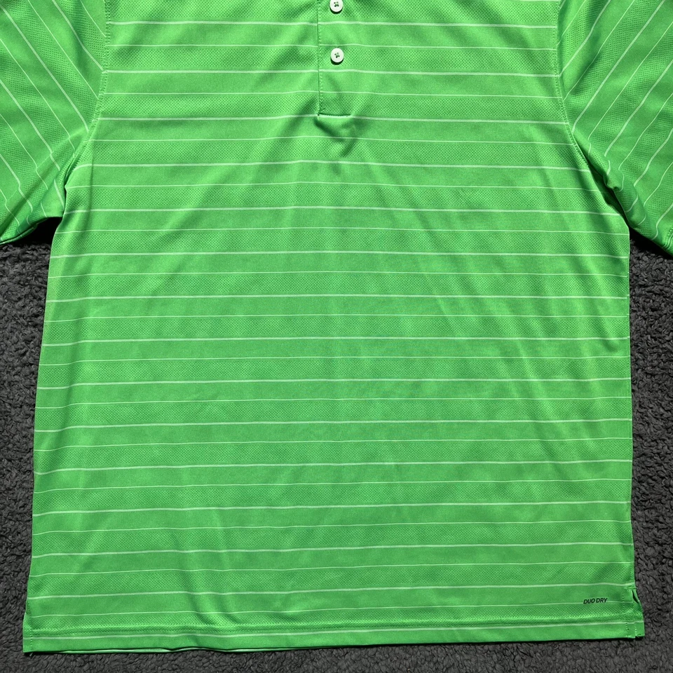 Мужская рубашка-поло Champion Golf DuoDry неоново-зеленая в полоску размер XL с логотипом Champion - Изображение 3 из 4