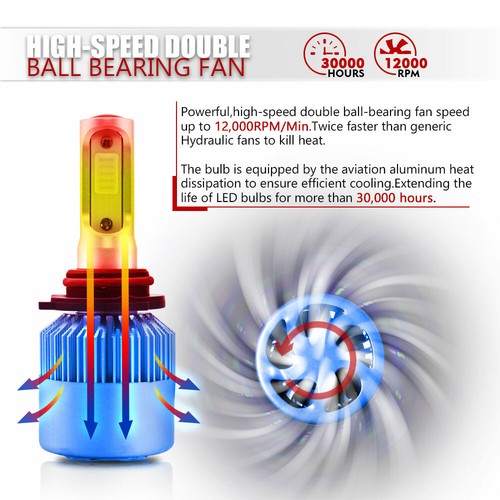 For Toyota 4Runner 2007-2019 9005 H11 Combo LED Headlight High Low Beam Bulbs 4x - Picture 8 of 10