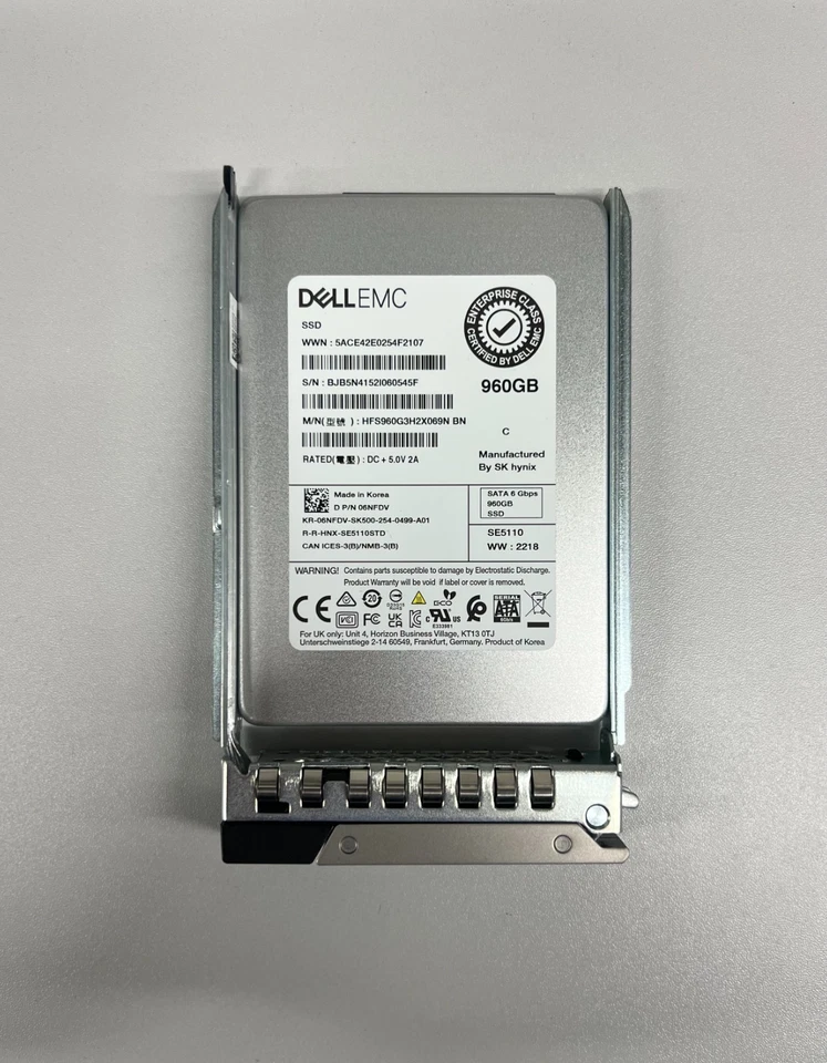 6NFDV DELL HYNIX 960GB 6G SATA 2,5" SFF SSD SOLID STATE DRIVE HFS960G3H2X069N