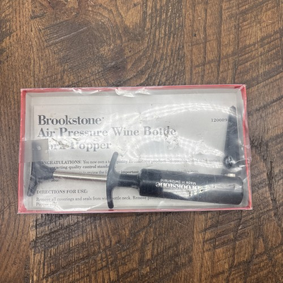 #ad Brookstone Made in Switzerland Wine Bottle Air Pump Pressure Cork Popper In Box $11.98