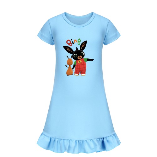 Girls Bing Rabbits Sleepwear Dress Kids Pyjamas Nightdress Nightwear Pjs 2-9Y UK - Picture 11 of 55