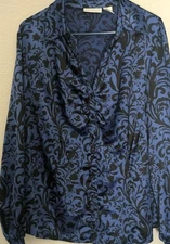 Worthington 2X Blue Black Dressy Office Career Professional Plus Size Business 