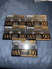 Lot of 5 - RARE VINTAGE TDK SA-X100 HIGH POSITION CASSETTE TAPE IEC/II TYPE 2
