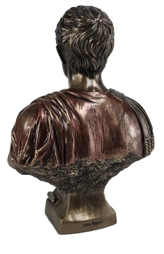 7" Gaius Julius Caesar Bust Roman Dictator Emperor Statue Bronze Finish - Picture 2 of 3