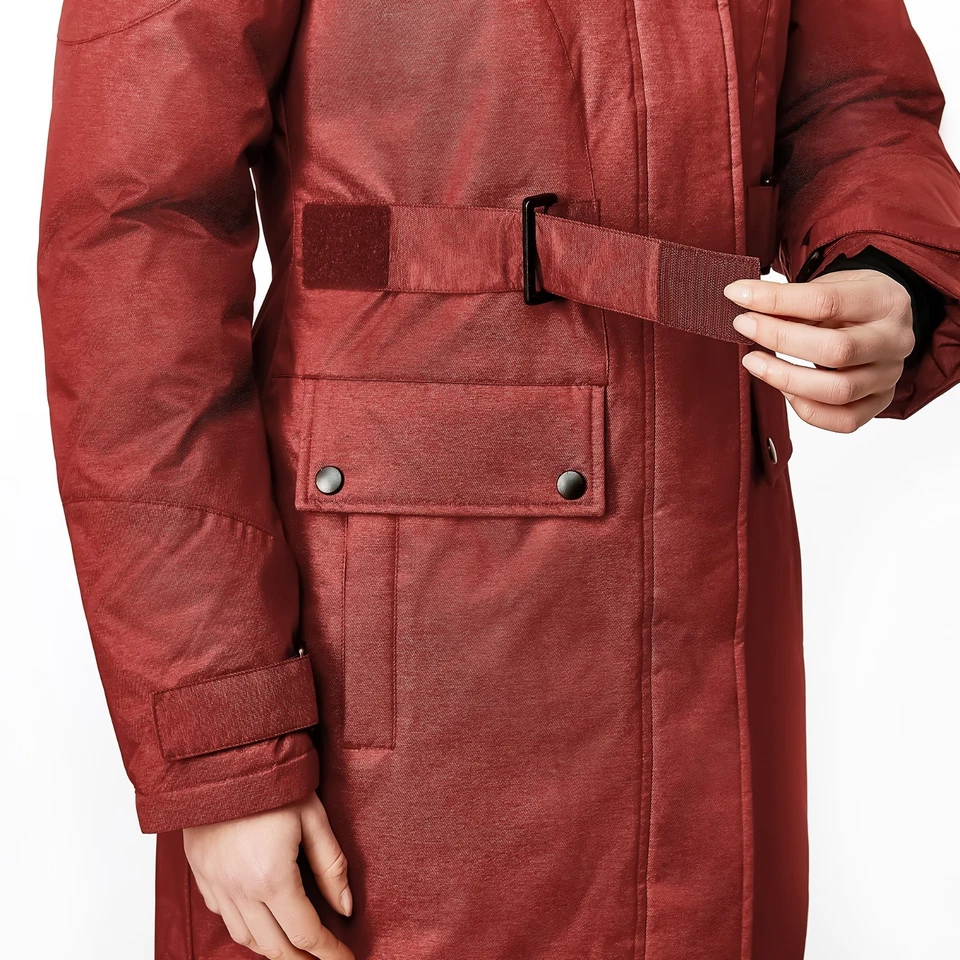 Triple F.A.T. Goose Isella Women's Water-Resistant Down Parka with Fur Maroon S - Image 4 of 4