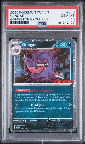 2026 POKEMON POR EN-PERFECT ORDER GAMESTOP EXCLUSIVE #050 GENGAR PSA 10