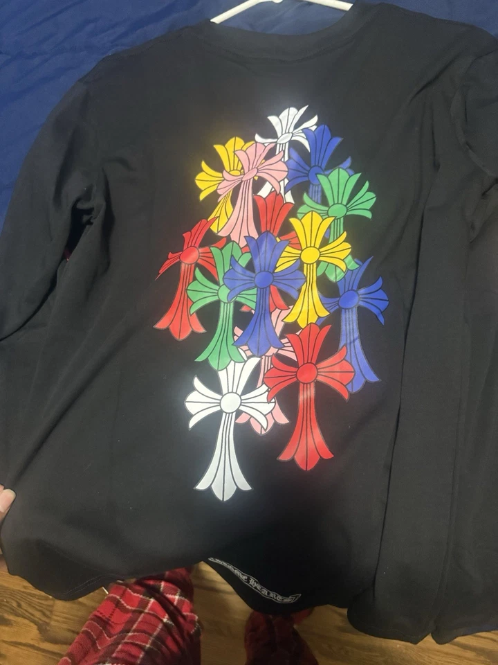 Chrome Hearts Black Multicolor Long Sleeve T-shirt Size Small - Image 3 of 4