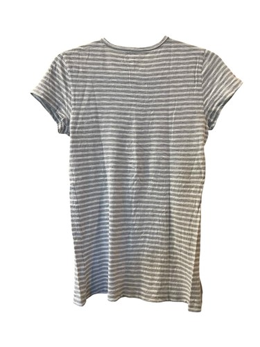 J. Crew Damen grau weiß gestreiftes Maler Kurzarm Shirt Größe: Small - Bild 5 von 5