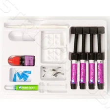 Prime-Dent Light Cure Micro Hybrid Dental Resin Composite 4 Syringe Kit #001-414