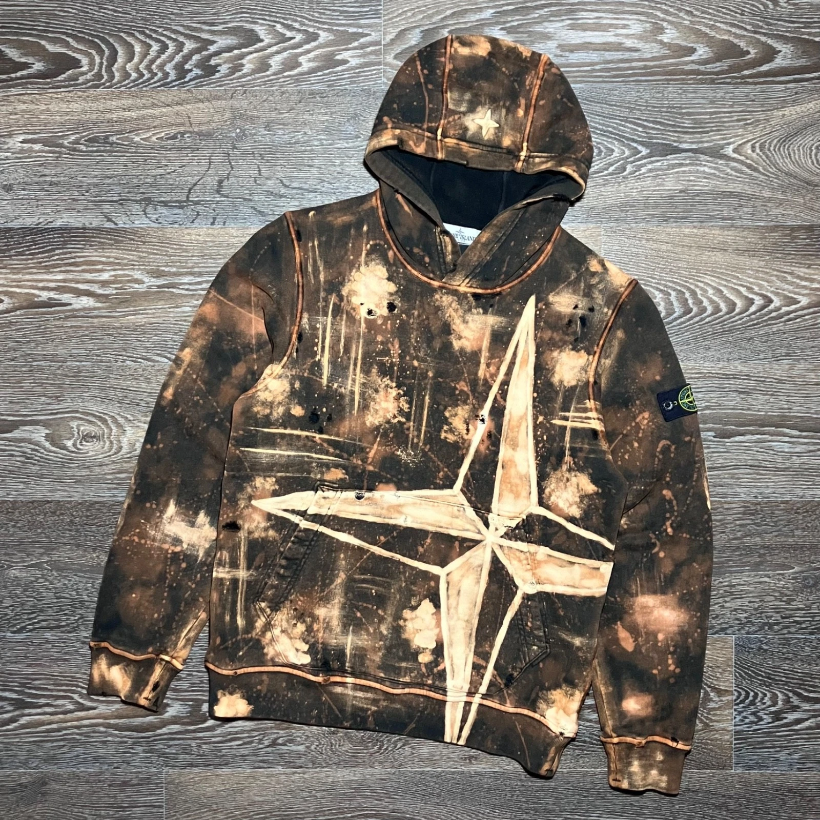 STONE ISLAND Handmade Custom Wind Rose Logo Hoodie size junior 14/170 men’s S