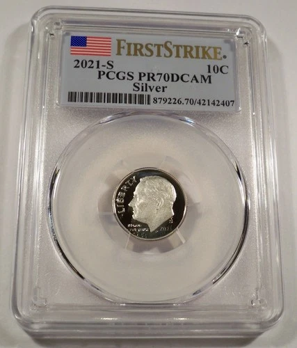 2021-S 10c SILVER PCGS PR70DCAM ROOSEVELT DIME FIRST STRIKE PROOF DEEP CAMEO