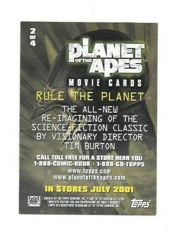 2001 PLANET OF THE APES RULE THE PLANET PROMO CARD 2 OF 4 FREE SHIPPING - Picture 2 of 2