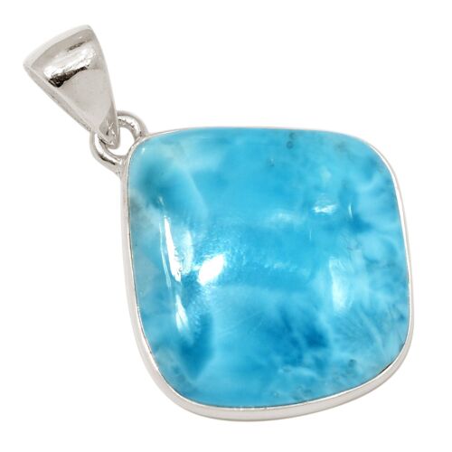 Natural Genuine Larimar - Dominican Republic 925 Silver Pendant ALLP-29073