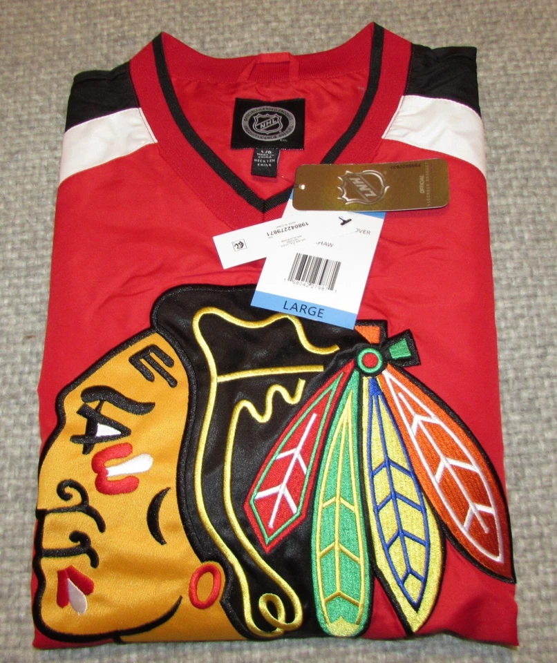 NHL GIII Blackhawks Large Pullover Red /black Stitched Logo New with Tags ! - Image 2 of 4
