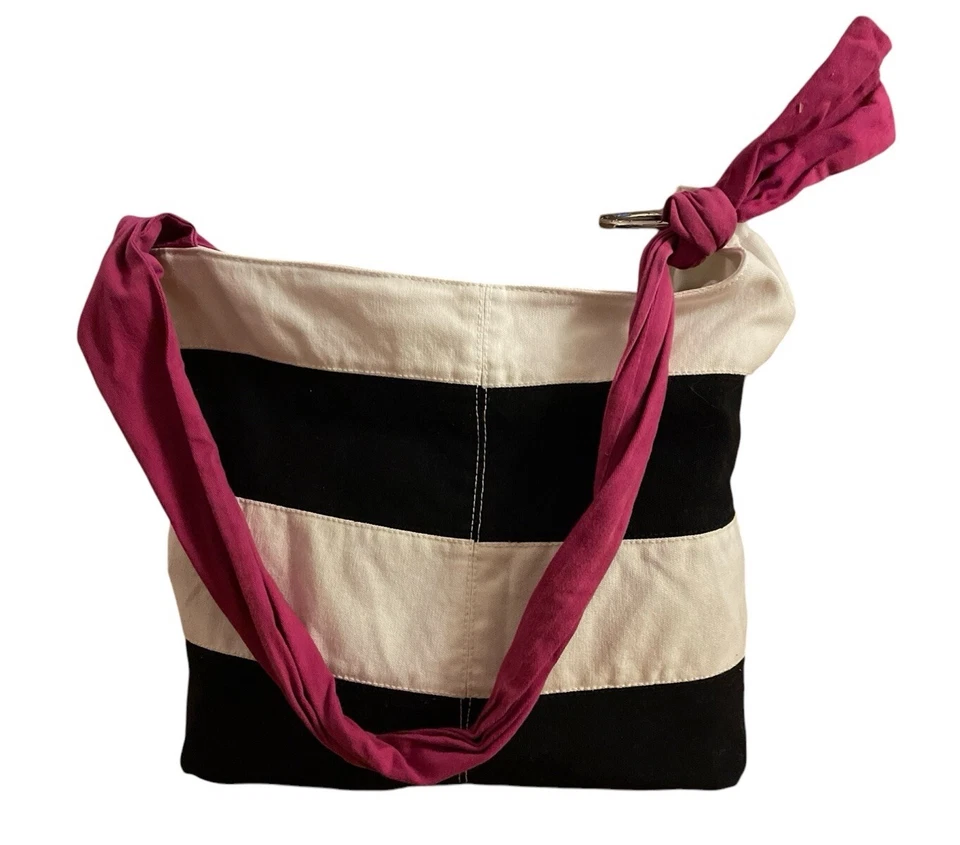 American Eagle Outfitters Black & White Vintage Large Boho Slouch Hippie Bag Y2K