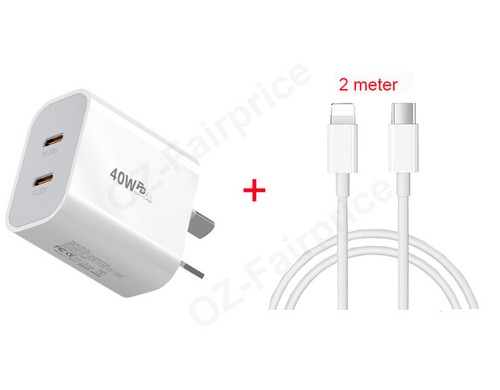 40W DUAL USB-C Type-C PD Fast Charging Wall Charger Power Adapter iPhone Samsung - Picture 16 of 16