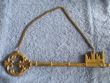 Large 13" Wall Door Brass Custom Key Holder Home Office Garage 5 Key Holder