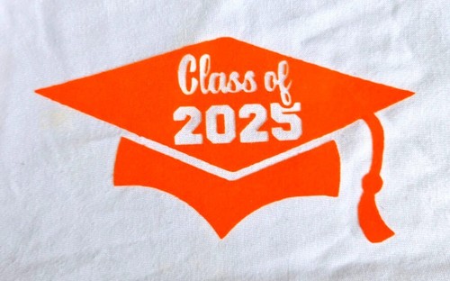 Graduation Cap School leavers class of 2025 diy iron on text heat transfer patch - Picture 9 of 12