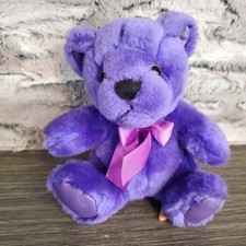 First And Main PURPLE Rainbow Birthday Bear Plush Teddy Stuffed Animal 6.5" EUC