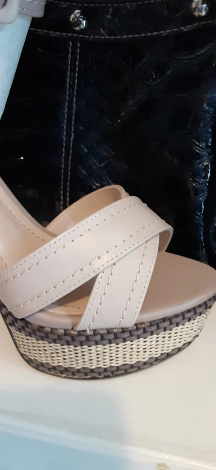 SANDALIAS PLATAFORMA NAUGHTY MONKEY BEIGE MARRÓN CORREA TOBILLO 8 M Foto 3 de 4