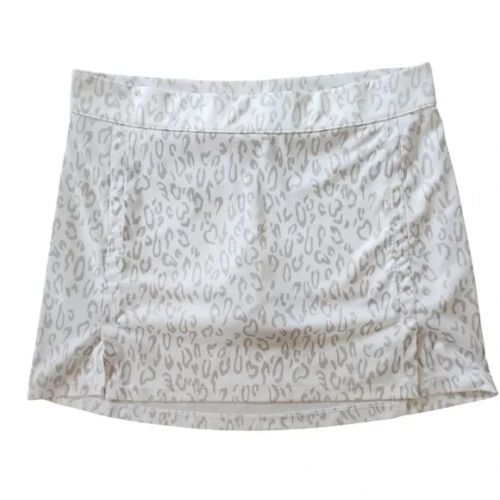 J. Lindeberg Size XL Amelie Mid Golf Skirt Animal Print White Skort