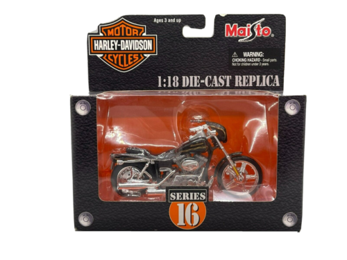 MAISTO 1:18 Harley Series 16 - 1997 XLH Sportster Motorcycle Black & Gold NEW! - Picture 1 of 5