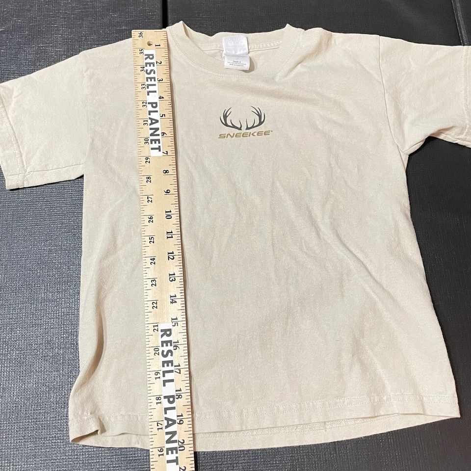 Camiseta Sneekee Niños Jóvenes Pequeña 31x19 Marrón Caza Alce Montaña Foto 4 de 4