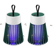 2x Electric Fly Bug Zapper Mosquito Insect Killer LED Light Trap Pest Lamp Green