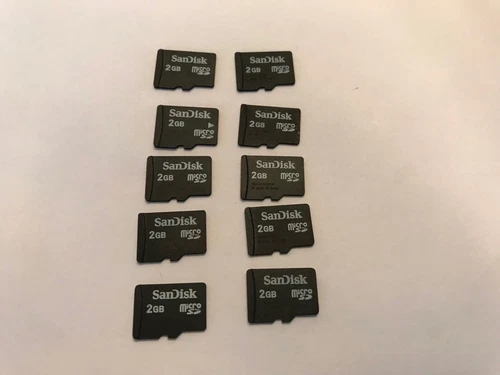 Lot 10 MICRO SANDISK SD 2GB 10x TF Memory x MP3 Players GPS Cellular Lot x10