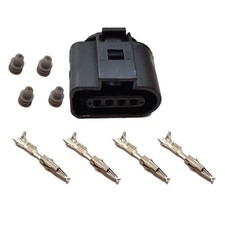 Stecker 4-polig Reparatursatz f&uuml;r VW Skoda Seat 1J0973704 weiblich Crimp Kontakt