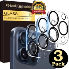 3x For iPhone 16 Pro Max 15 14 13 12 11 Tempered Glass Camera Lens Protector