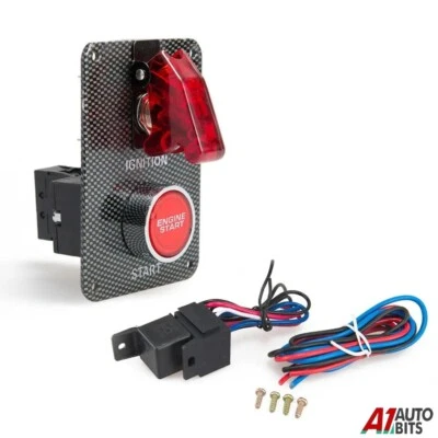 Flip Up Druckknopf Motorstart Zündschalter Panel Carbon Rallye Auto Marine - Bild 1 von 4