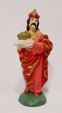 Nativity Wiseman King Red Christmas Hand Painted Atlantic Mold Ceramic Figurine