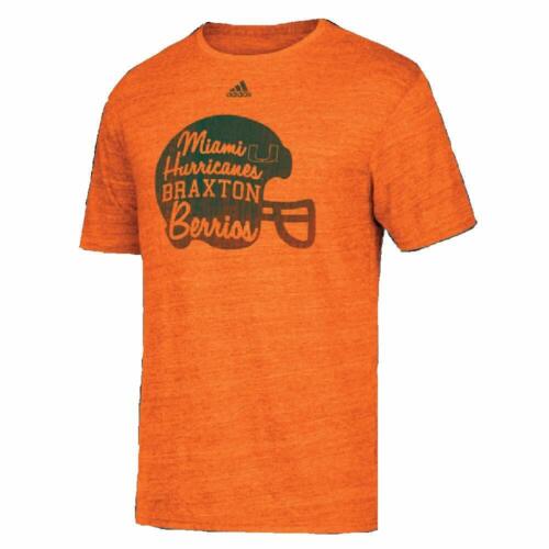Braxton Berrios Miami Hurricanes Men's Player Tri-Blend Distressed T-Shirt