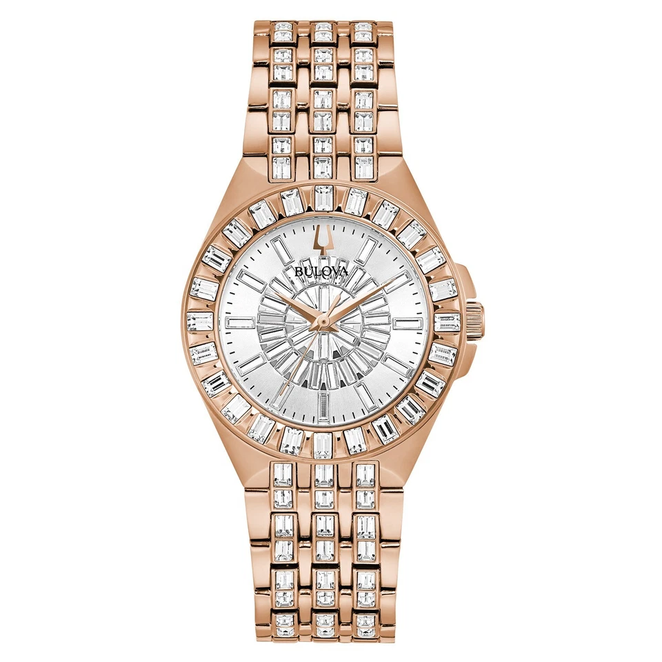 Bulova Phantom Women's Rose Gold Tone Crystal Accent Quartz Watch 32MM 98L268