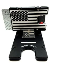 American Flag, BilletVault Aluminum Wallet/Card Holder, RFID protection, Black