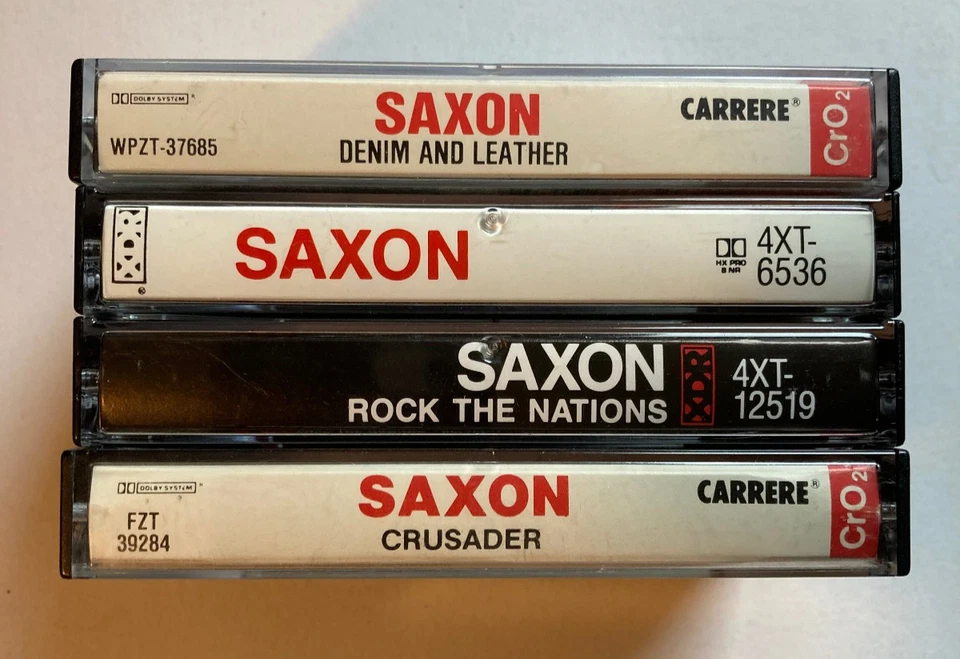 Saxon Cassette Tape Lot 70s 80s Denim & Leather Crusader British Heavy Metal - Image 3 of 4