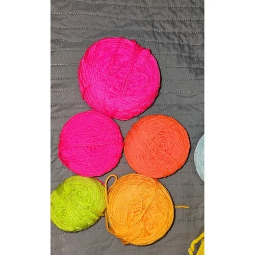 Neon Yarn Lot 5 Balls Hot Pink Orange Lime Green Craft Knitting Crochet Assorted - product listing photo