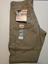 Wrangler Ripstop Cargo Pants Khaki Relaxed Fit Button Men's 40x30