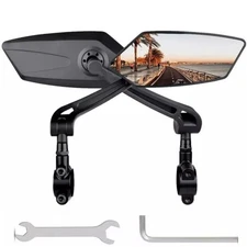 1 Pair Handlebar Mirrors Bike Biking Mirror Bike Handlebar Mount L+R Rear View