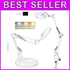 10X Magnifying Glass Lamp with Stand & Clamp