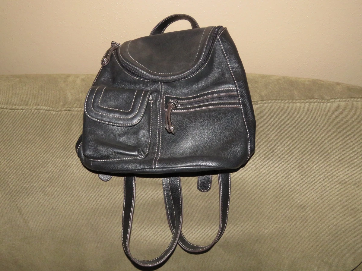 Tignanello Black Pebbled Leather Backpack Purse Adjustable Straps Everyday Bag Tignanello Black Soft Leather Medium-Small | Mercari main image 4