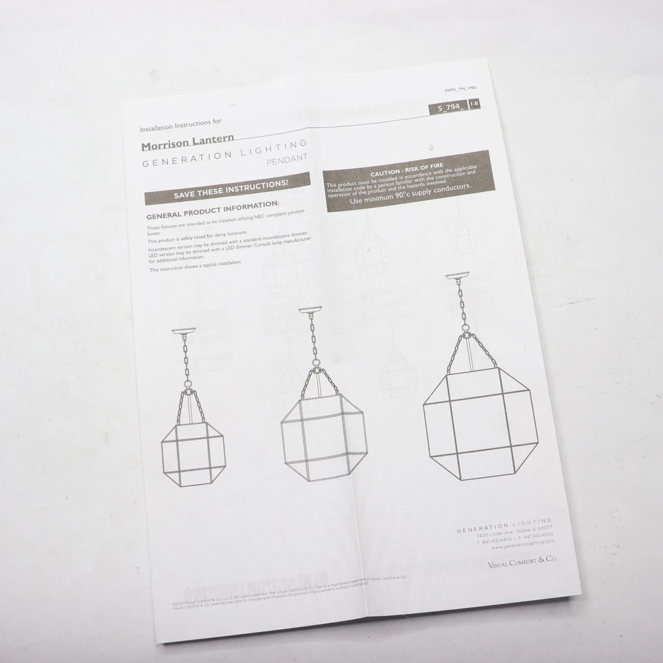 Generation Lighting 3 Light Small Pendant Light Satin Brass 5179403-848 - Image 3 of 4