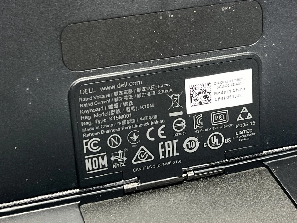 Dell Latitude 11 5175 5179 Tablet Folio Keyboard Dock Mobile 81JJH KBK15M-BK - Image 4 of 4