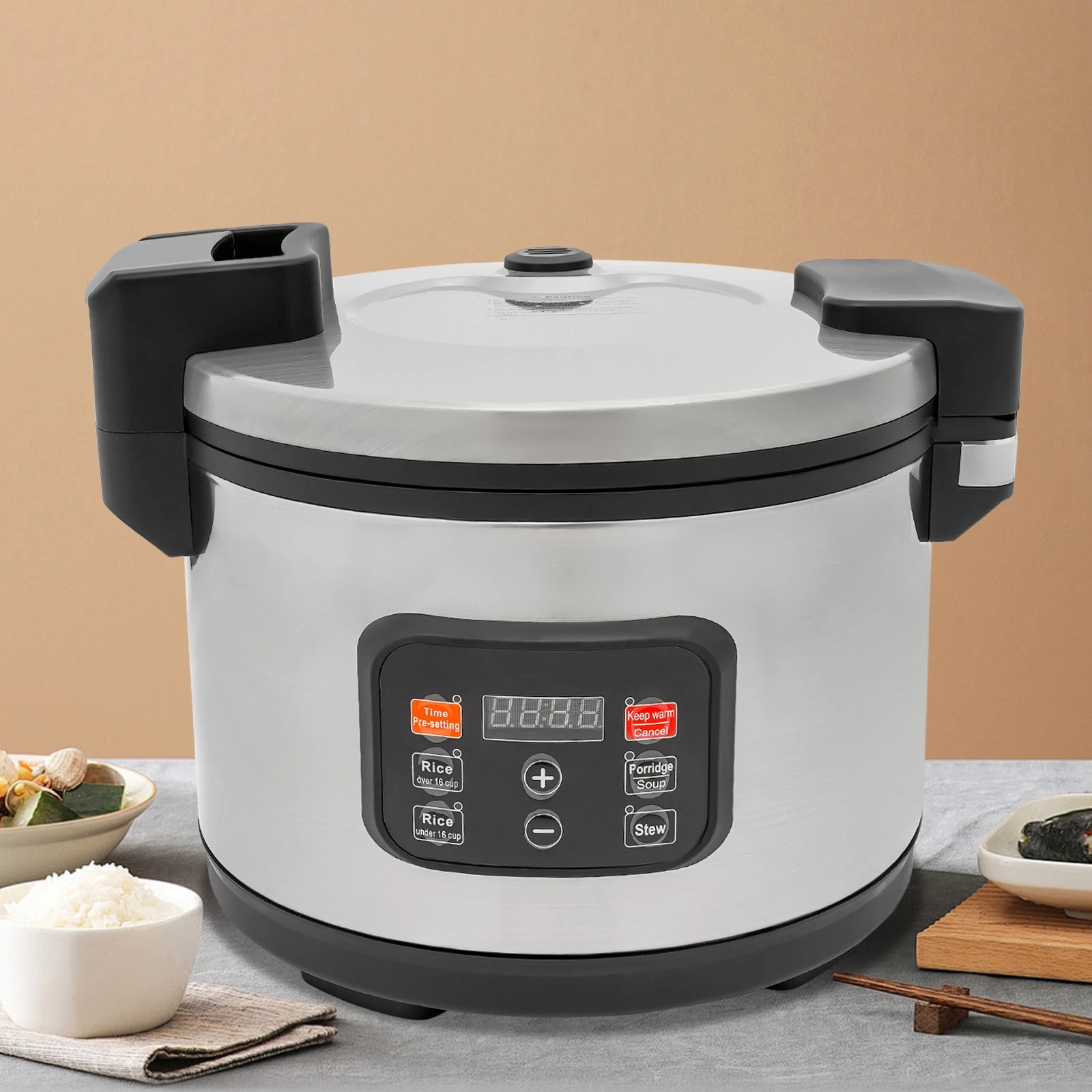 1850W Rice Cooker, 110V Electric Rice Cooker, 13L/13.74Qt Commercial Rice Cooker